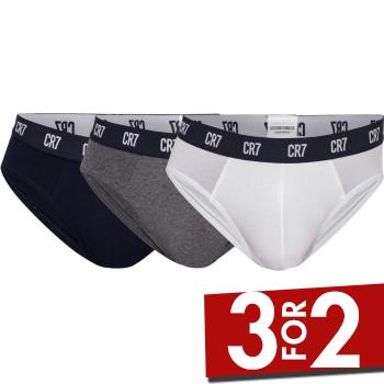 CR7 Cristiano Ronaldo 3P Basic Brief Sort/Grå bomuld XX-Large Herre