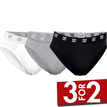CR7 Cristiano Ronaldo 3P Basic Brief Sort/Hvid bomuld XX-Large Herre