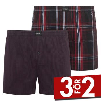 Jockey Kalsonger 2P Woven Boxer Shorts R&ouml;d bomull Medium Herr