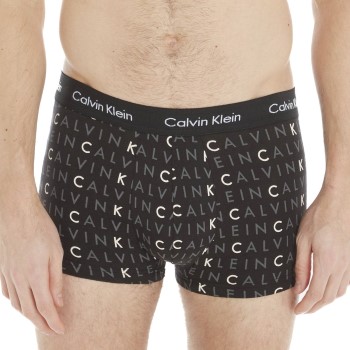 Bilde av Calvin Klein 3p Cotton Stretch Low Rise Trunks Svart Mønster Bomull Large Herre