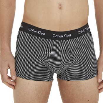 Bilde av Calvin Klein 3p Cotton Stretch Low Rise Trunks Svart Stripet Bomull Small Herre