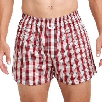 Jockey Kalsonger Woven Poplin Boxer Shorts Röd Mönster bomull Medium Herr