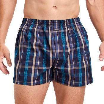 Jockey Kalsonger Woven Poplin Boxer Shorts Blå Mönstrad bomull Medium Herr