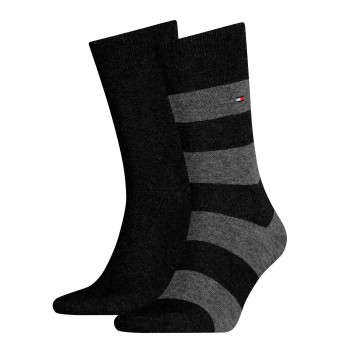 Bilde av Tommy Hilfiger Strømper 2p Men Rugby Sock Svart Str 39/42 Herre