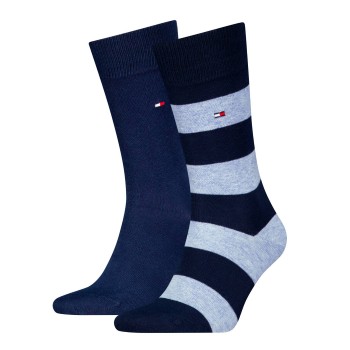 Tommy Hilfiger Strømper 2P Men Rugby Sock Blå/Lysblå Str 39/42 Herre