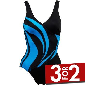 Damella Julia Basic Swimsuit Blå 38 Dame
