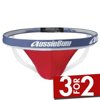 aussieBum 2P WJ Pro Jock Rød bomuld Large Herre