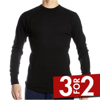 JBS Basic Longsleeve Black Svart bomull X-Large Herre