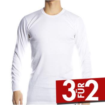 JBS Basic Longsleeve White Weiß Baumwolle Medium Herren