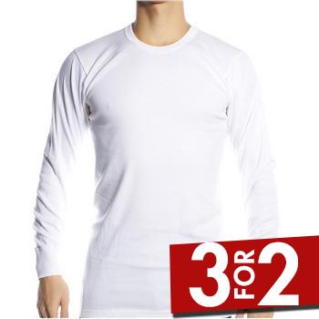JBS Basic Longsleeve White Hvit bomull 3XL Herre