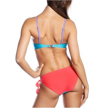 Seekers Bandeau Bikini Set Fringed Red