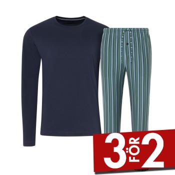 Jockey Night And Day Long Pyjama Blå/Rand Medium Herr | apparel & accessories - clothing - sleepwear & loungewear - pajamas | ModeLejon