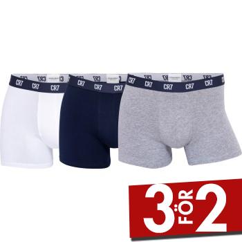 CR7 Cristiano Ronaldo Kalsonger 3P Men Trunk Marin/Gr&aring; bomull Small Herr