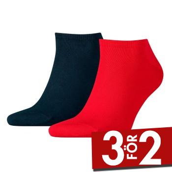 Tommy Hilfiger Strumpor 2P Men Sneaker Sock Bl&aring;/R&ouml;d Strl 39/42 Herr