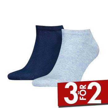 Tommy Hilfiger Strumpor 2P Men Sneaker Sock Bl&aring;/Ljusbl&aring; Strl 39/42 Herr