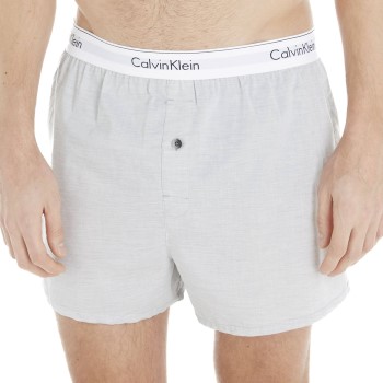 Bilde av Calvin Klein 2p Modern Cotton Woven Slim Fit Boxer Svart/grå Vevd Bomull Small Herre