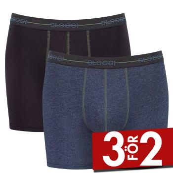 Sloggi Kalsonger 2P Men Start Short C2P M&ouml;rkbl&aring; bomull Small Herr