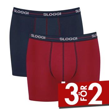 Sloggi Kalsonger 2P Men Start Short C2P Marin/R&ouml;d  bomull Small Herr
