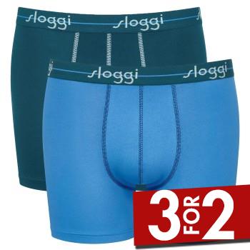 Sloggi 2P Men Start Short C2P Blå/Lyseblå bomuld Medium Herre
