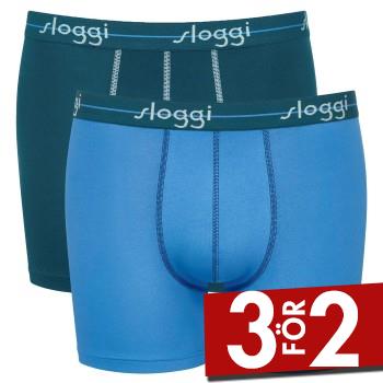 Sloggi Kalsonger 2P Men Start Short C2P Bl&aring;/Ljusbl&aring; bomull Small Herr