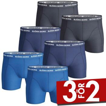 Bj&ouml;rn Borg Kalsonger 6P Essential Shorts Marin/Bl&aring; bomull Small Herr