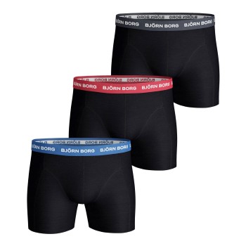 Bilde av Björn Borg 3p Essential Contrast Shorts Svart/rød Bomull Large Herre