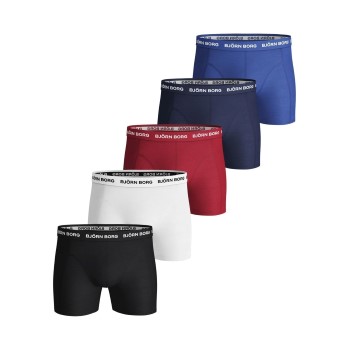 Bilde av Björn Borg 5p Essential Shorts Solids Rød/blå Bomull Xx-large Herre