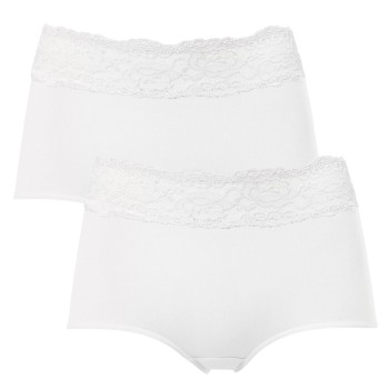 Trofe Lace Trimmed Maxi Briefs Truser 2P Hvit bomull XX-Large Dame