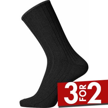 Egtved Strømper Wool No Elastic Rib Socks Svart