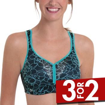 Anita BH Active Air Control DeltaPad Sports Bra Sort/Blå A 85 Dame billede