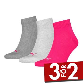 Puma Strumpor 3P Quarter Socks Rosa Strl 39/42