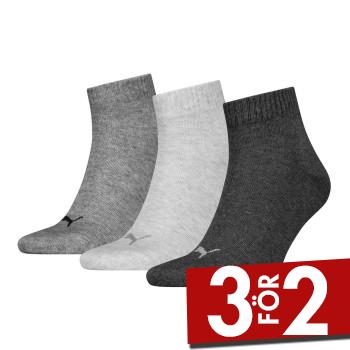Puma Strumpor 3P Quarter Socks Gr&aring; Strl 35/38