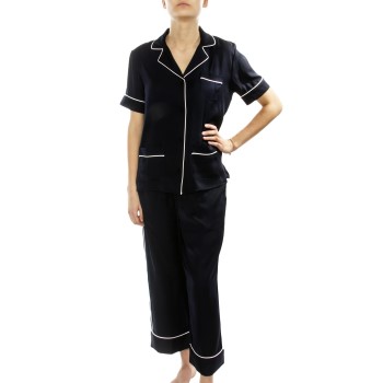 DKNY Walk The Line SS Top And Crop Pant Marin polyester X-Small Dam