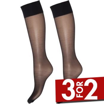 Decoy 2-pak Silklook 20 DEN knæstrømper sort til kvinder