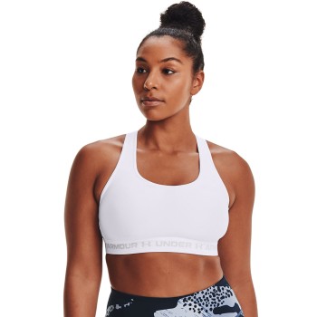 Under Armour BH Mid Crossback Sport Bra Vit polyester Small Dam