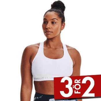 Under Armour BH Mid Crossback Sport Bra Vit polyester Small Dam