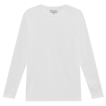 Bread and Boxers Long Sleeve Crew Neck Hvid økologisk bomuld Small Herre