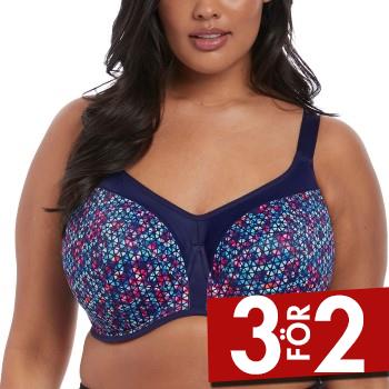 Elomi BH Energise Underwire Sport Support Bra Marin m&ouml;nstrad D 85 Dam
