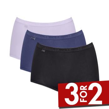 Sloggi Trusser 3P Basic Plus Maxi Colored Sort/Blå bomuld 38 Dame billede