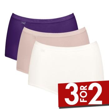 Sloggi Trusser 3P Basic Plus Maxi Colored Rosa/Lilla bomuld 38 Dame billede