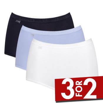 Sloggi Trusser 3P Basic Plus Maxi Colored Lyseblå/Hvid bomuld 38 Dame