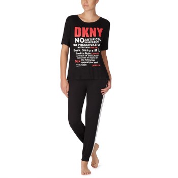 Bilde av Dkny Only In Dkny T-shirt And Jogger Set Svart Viskose Small Dame