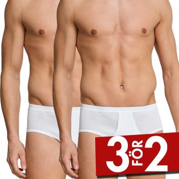 Schiesser Kalsonger 2P Original Classics Fine Rib Sport Briefs Vit bomull Small Herr