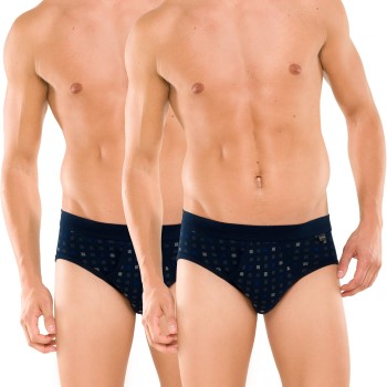 Schiesser 2P Essentials Sport Briefs With Fly Marine bomull XX-Large Herre