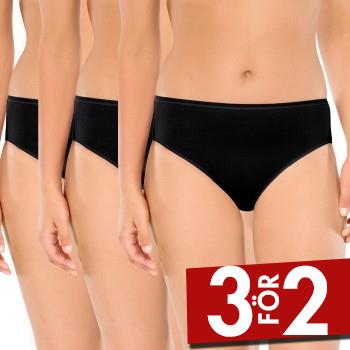 Schiesser Trosor 3P Essentials Cotton Briefs Svart bomull 46 Dam