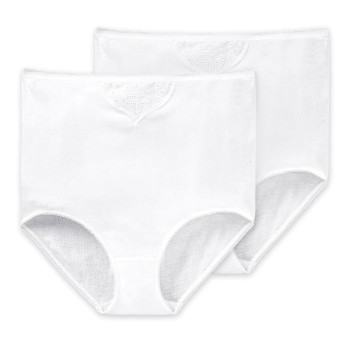 Schiesser Trosor 2P Essentials Cotton Maxi Embroidery Vit bomull Medium Dam | apparel & accessories - clothing - underwear & socks - lingerie | ModeLejon