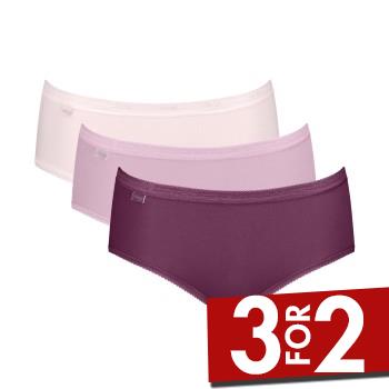 Sloggi Trusser 3P Basic Plus Midi Colored Lyserosa bomuld 38 Dame billede