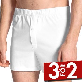 Calida Kalsonger Cotton Code Boxer Shorts With Fly Vit bomull Small Herr