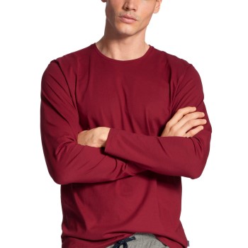 Calida Remix Basic Shirt Long Sleeve Rød bomull Large Herre