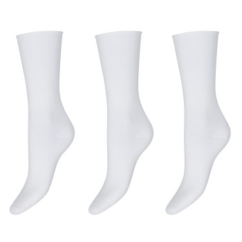 Decoy Strømper 3P Thin Comfort Top Socks Hvid Strl 37/41 Dame